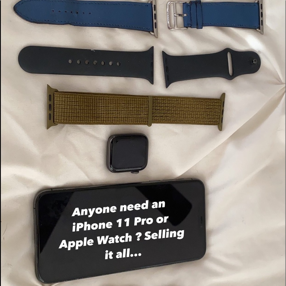 iPhone 11 Pro Apple Watch with 3 bands